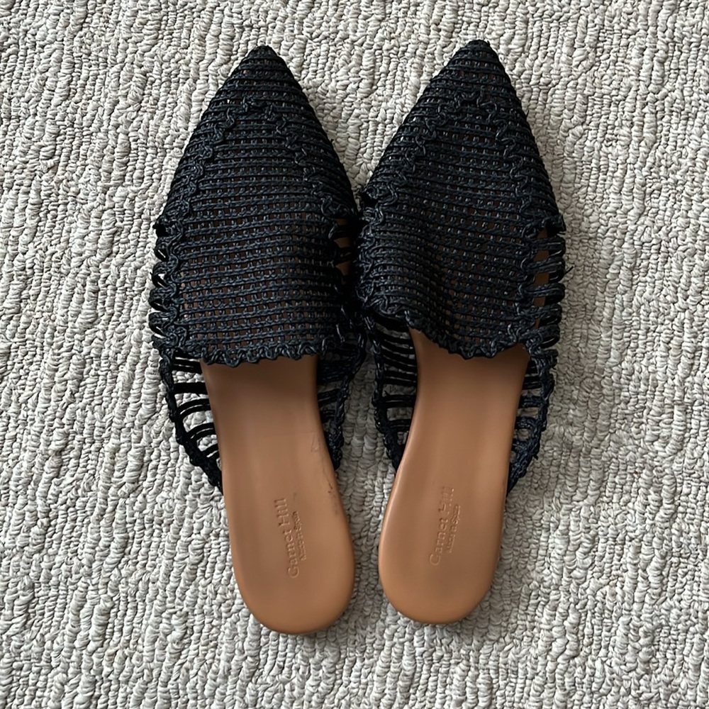 Garnet Hill Delia woven mules Slide On Pointed Toe Flats size 40 - Picture 2 of 7